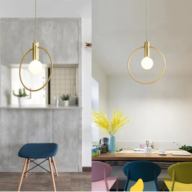 Metal LED Pendant Light: Modern Minimalist Hanging Lamp for Stylish Home Decor