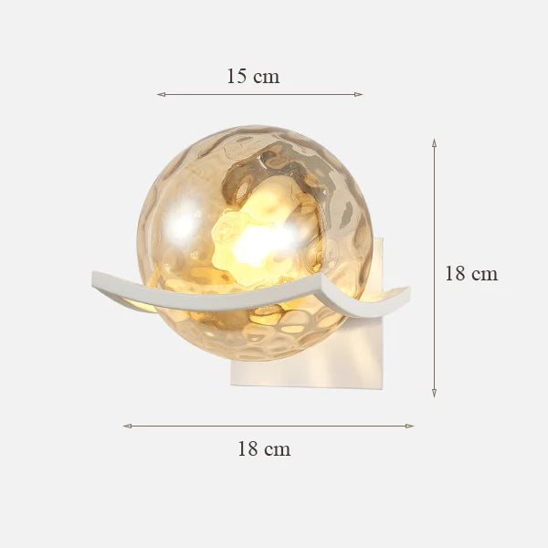 Moon Glass Wall Lamp for Bedroom Decoration - LED Night Light Fixtures