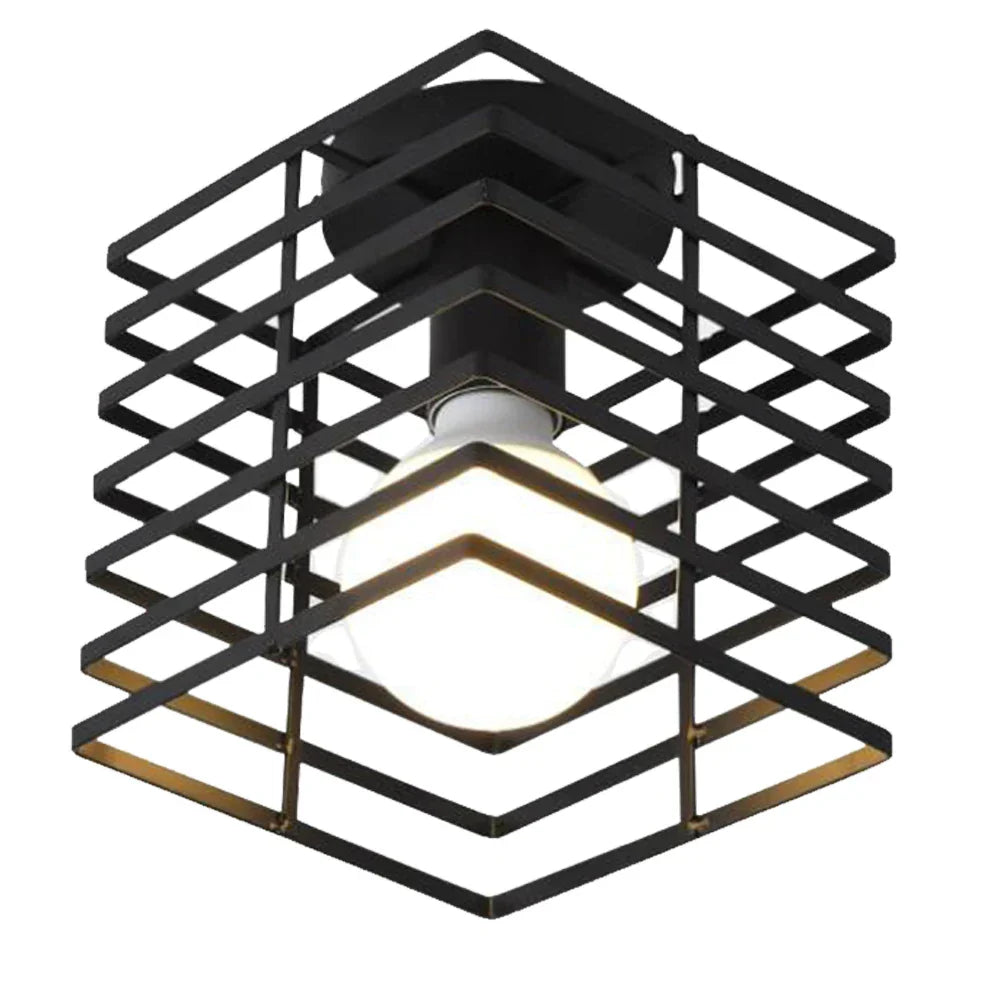 Vintage Industrial LED Ceiling Light Shade for Living Room Kitchen Cage Home Decor