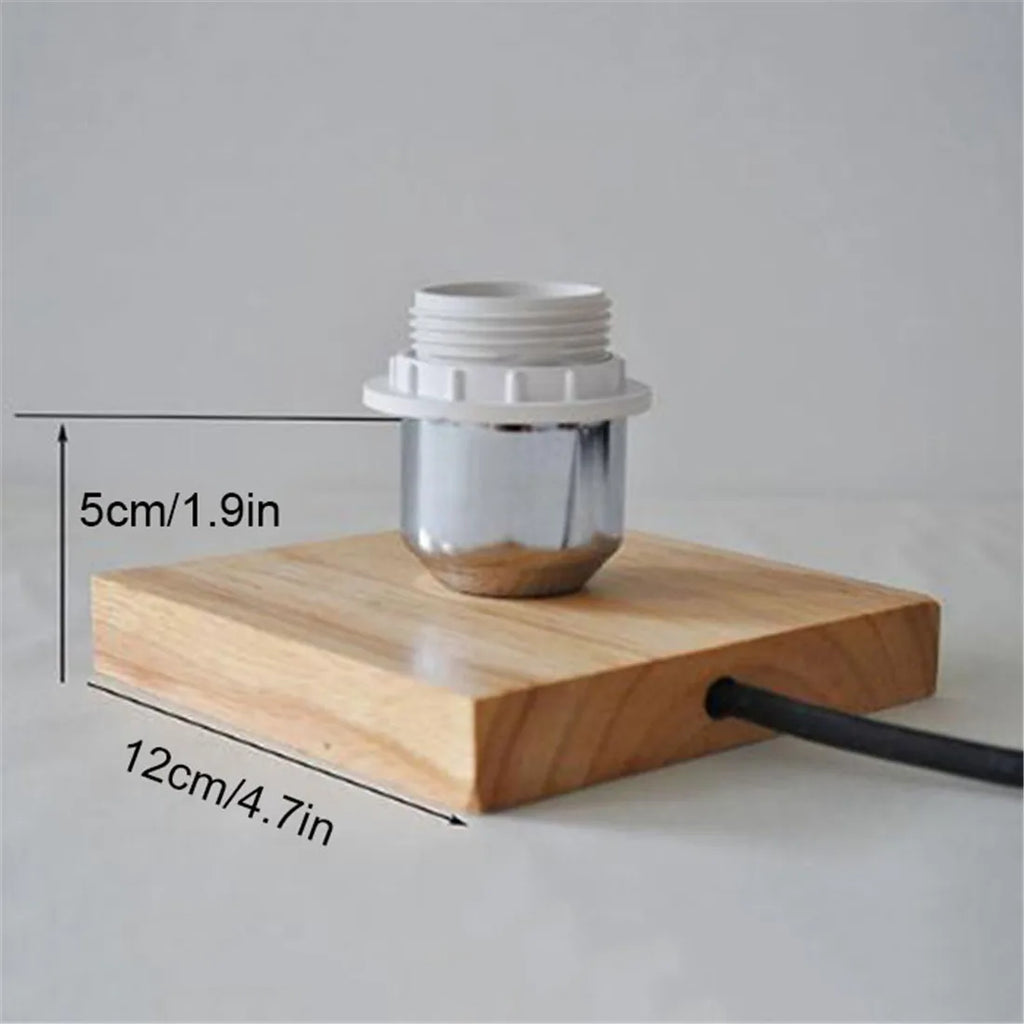 Square Wooden Lamp Base Holder with On/Off Switch for DIY Industrial Table Lamp Decor
