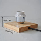 Square Wooden Lamp Base Holder with On/Off Switch for DIY Industrial Table Lamp Decor