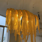 Luxury Tassel LED Chandelier - Elegant Aluminum Chain Pendant Light