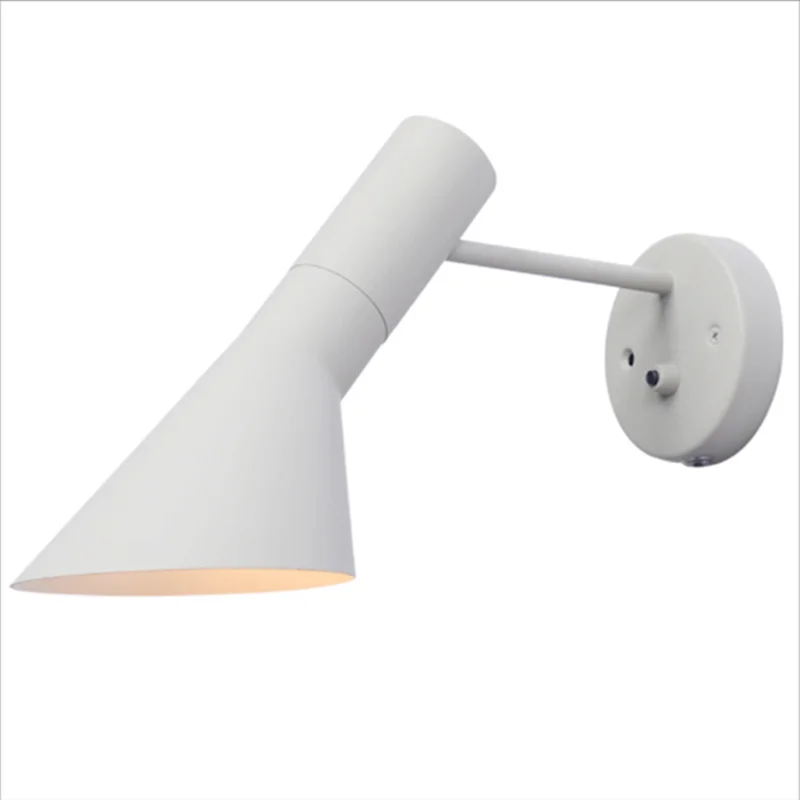 Swing Head Wall Lamp White Black Postmodern Design Bedside Reading Light E27