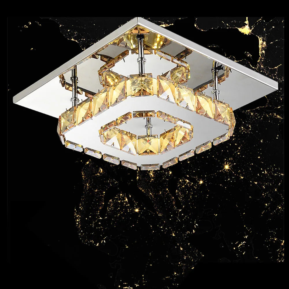 LED Crystal Ceiling Chandelier for Home Decor in Modern Nordic Style