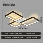 Nordic Modern Dimmable LED Ceiling Light in Black/Gold for Living Room and Bedroom
