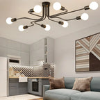 Modern Rod Iron Sputnik Chandelier Vintage Ceiling Lamp for Home Lighting