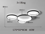 Nordic Remote Control LED Ceiling Lamp for Living Room, Study Room - Modern & Creative