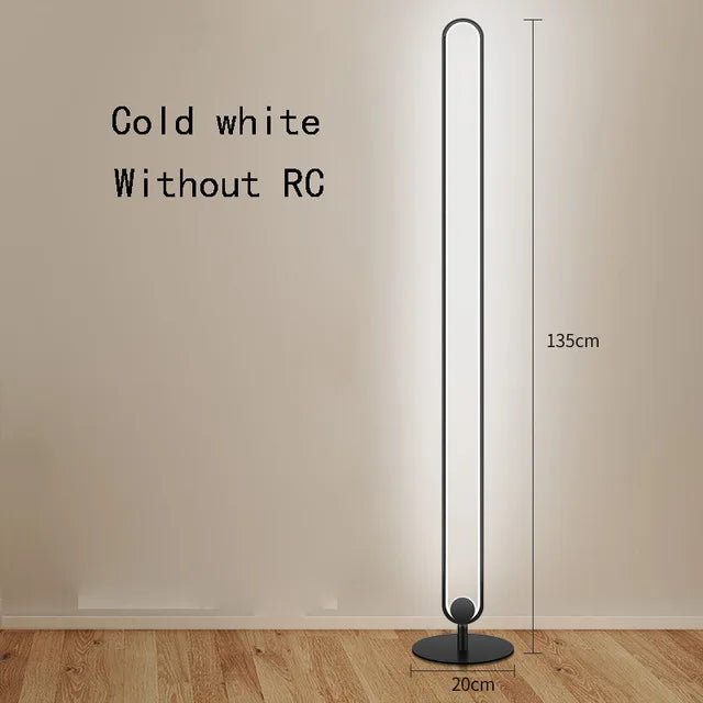 RGB LED Floor Lamp with Remote Control - Modern Minimalist Standing Light