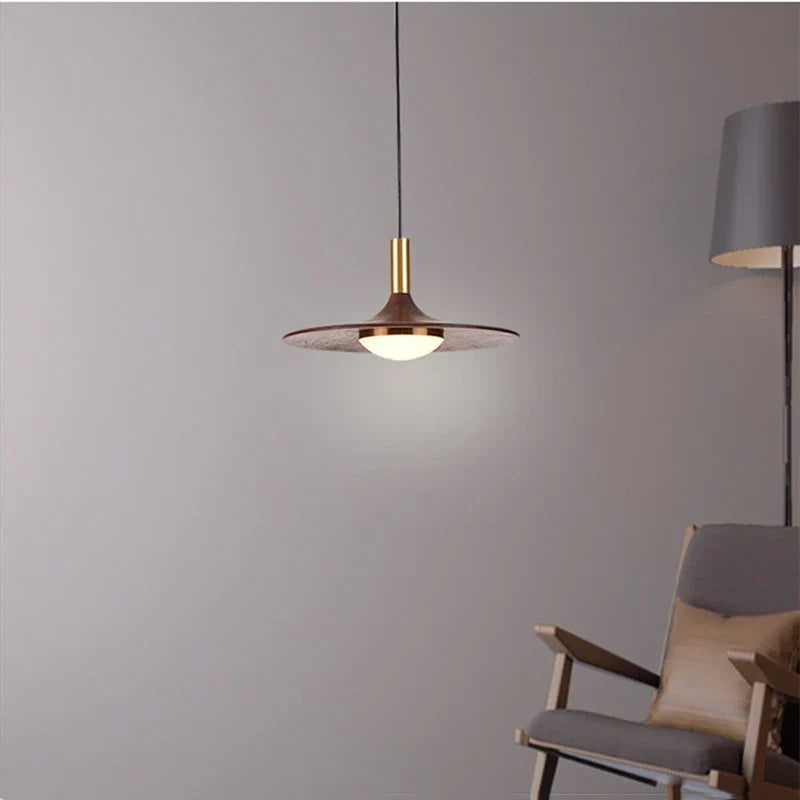 Nordic Black Walnut Chandelier: Stylish Lighting for Home, Restaurant, and Bar