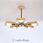 Windmill Wooden Chandelier - LED Loft Industrial Lighting for Home Decor