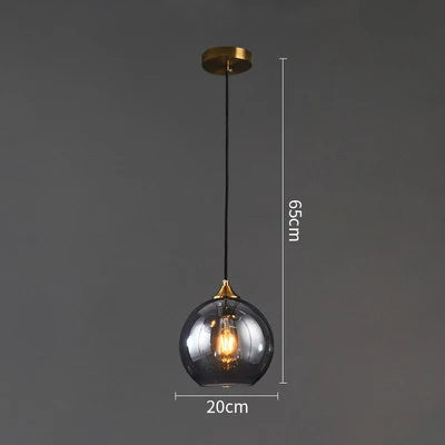 Glass Ball Pendant Light - Modern Nordic LED Hanging Fixture for Dining and Kitchen