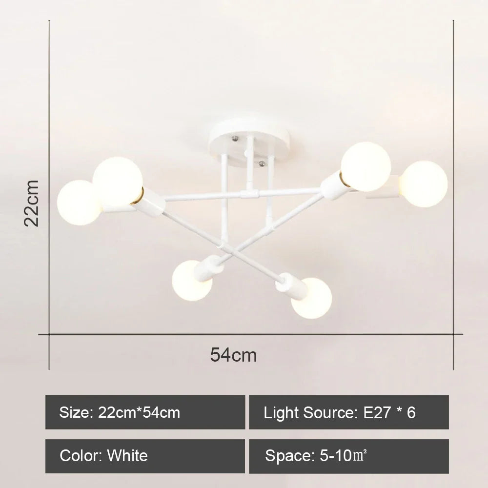 LED Metal Chandeliers for Living Room - Stylish Ceiling Light for Home Decor