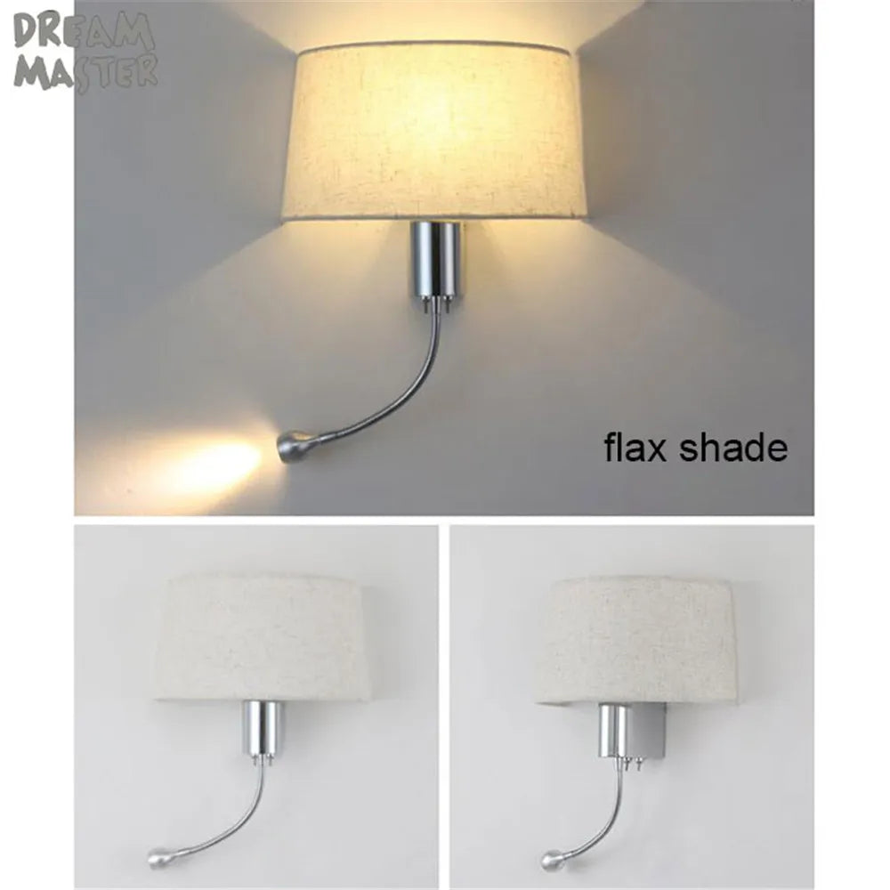 LED Industrial Gooseneck Wall Sconce for Bedroom Reading and Hotel