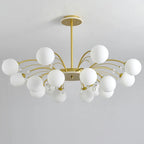 Nordic Crystal Glass Chandelier with E27 Lamp Holder for Livingroom Bedroom Diningroom by Afralia™