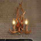 Deer Horn Resin Wall Lamp with Warm White LED Light