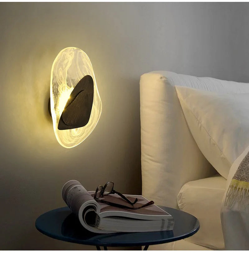 Marble Shell Wall Lamp, Nordic Modern Design for Living Room Bedroom Aisle.