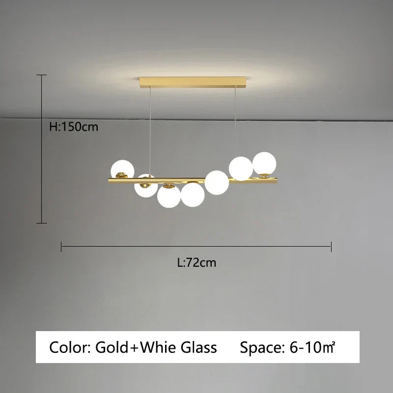 Nordic Glass Ball Pendant Lights G9 LED Gold Hanging Lamp