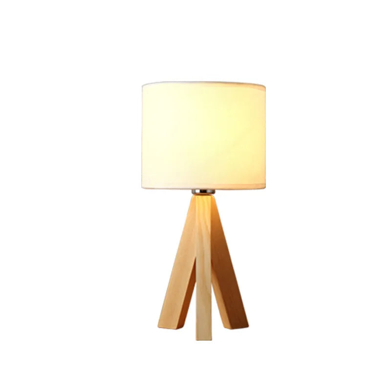 Wooden LED Desk Lamp - Japanese Design, Eye-Friendly, Solid Wood Triangle Square