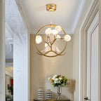 Branch Iron Black Gold Chandelier for Living Room Bedroom Kitchen Hallway