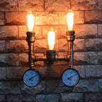 Steam Punk Iron Water Pipe Wall Lamp for Industrial Loft Decor