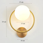 Glass Shade Gold Wall Lamp for Bedroom Loft Design, Up Down Iron LED Wall Lights
