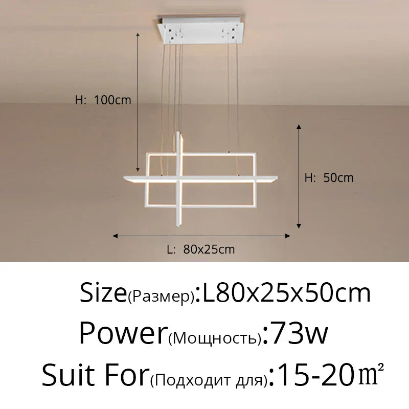 Geometric Aluminum Pendant Light for Living Bedroom Restaurant Kitchen - Modern Art Luminaire