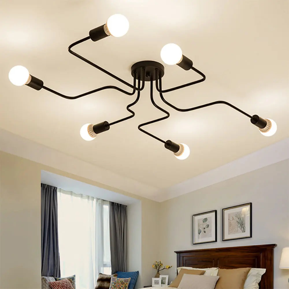 Vintage Wrought Iron Ceiling Lights Chandelier for Home Living Room Décor