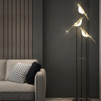Luxury Bird Floor Lamp: Postmodern LED Golden Garden Study Living Room Lighting