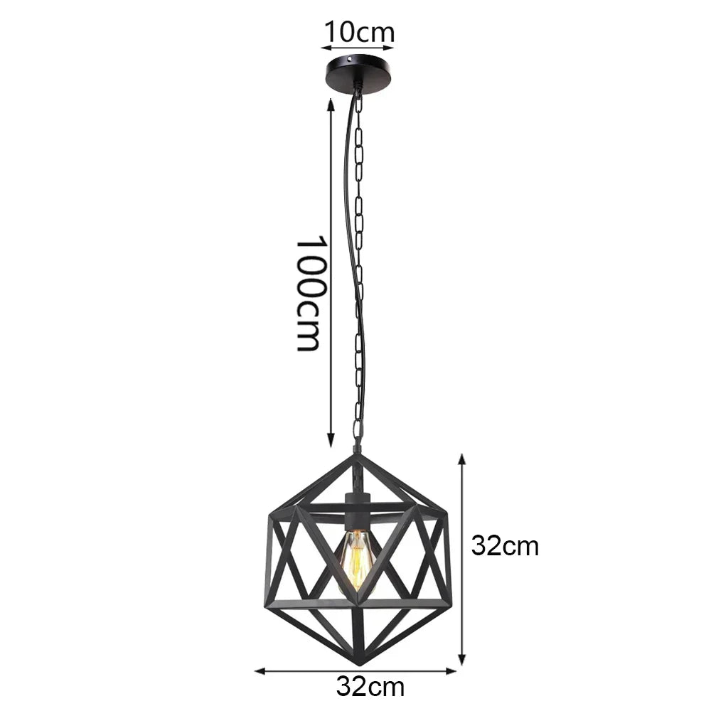 Loft Pendant Light Iron Chanderlier LED E27 Bar Living Room Decor