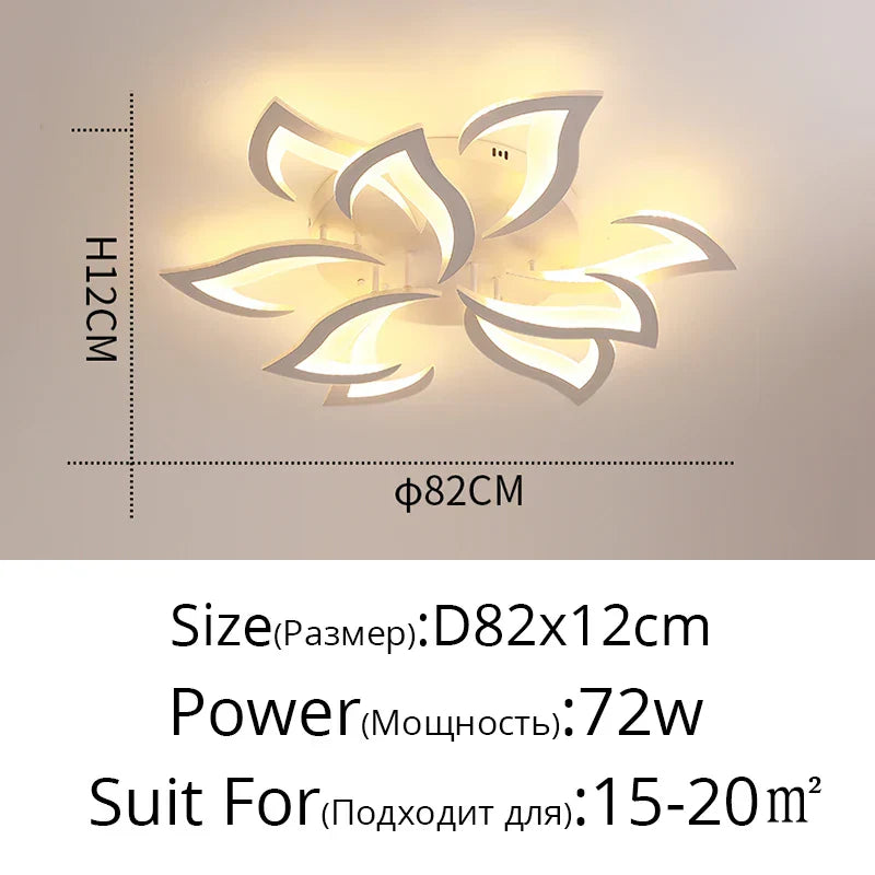 Remoteled Ceiling Chandelier: Modern Art Deco Lighting Fixtures for Living, Dining, Bedroom