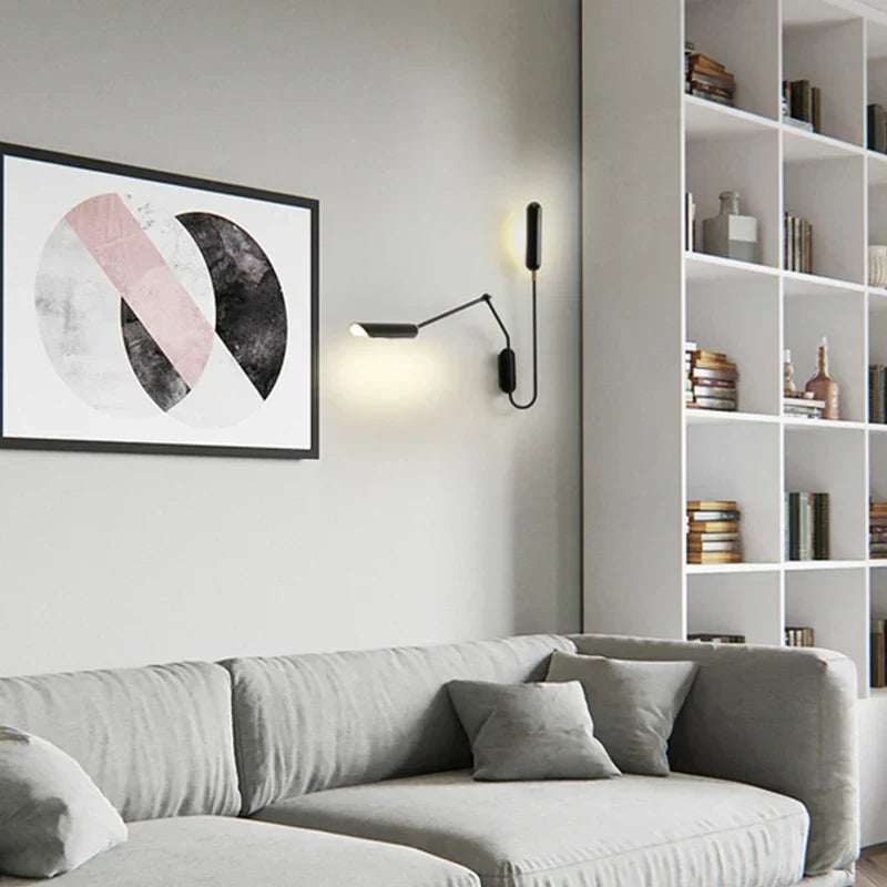 Adjustable Retro Wall Lamp with Long Arm and LED E27 Light