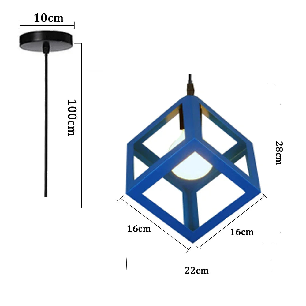 Nordic Vintage LED Pendant Light Colorful Hanging Fixture for Home and Hospitality