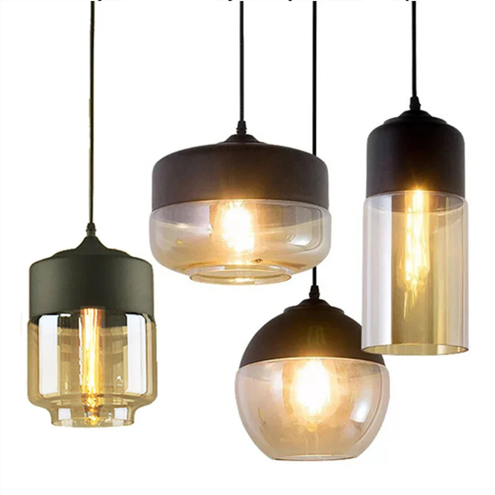 Modern Loft Glass Pendant Lamp LED Hanging Lights - Kitchen, Restaurant, Living Room