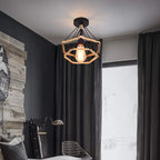 Diamond Cage Iron Pendant Light for Living Dining Bedroom