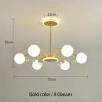 Nordic Crystal Glass Chandelier with E27 Lamp Holder for Livingroom Bedroom Diningroom by Afralia™