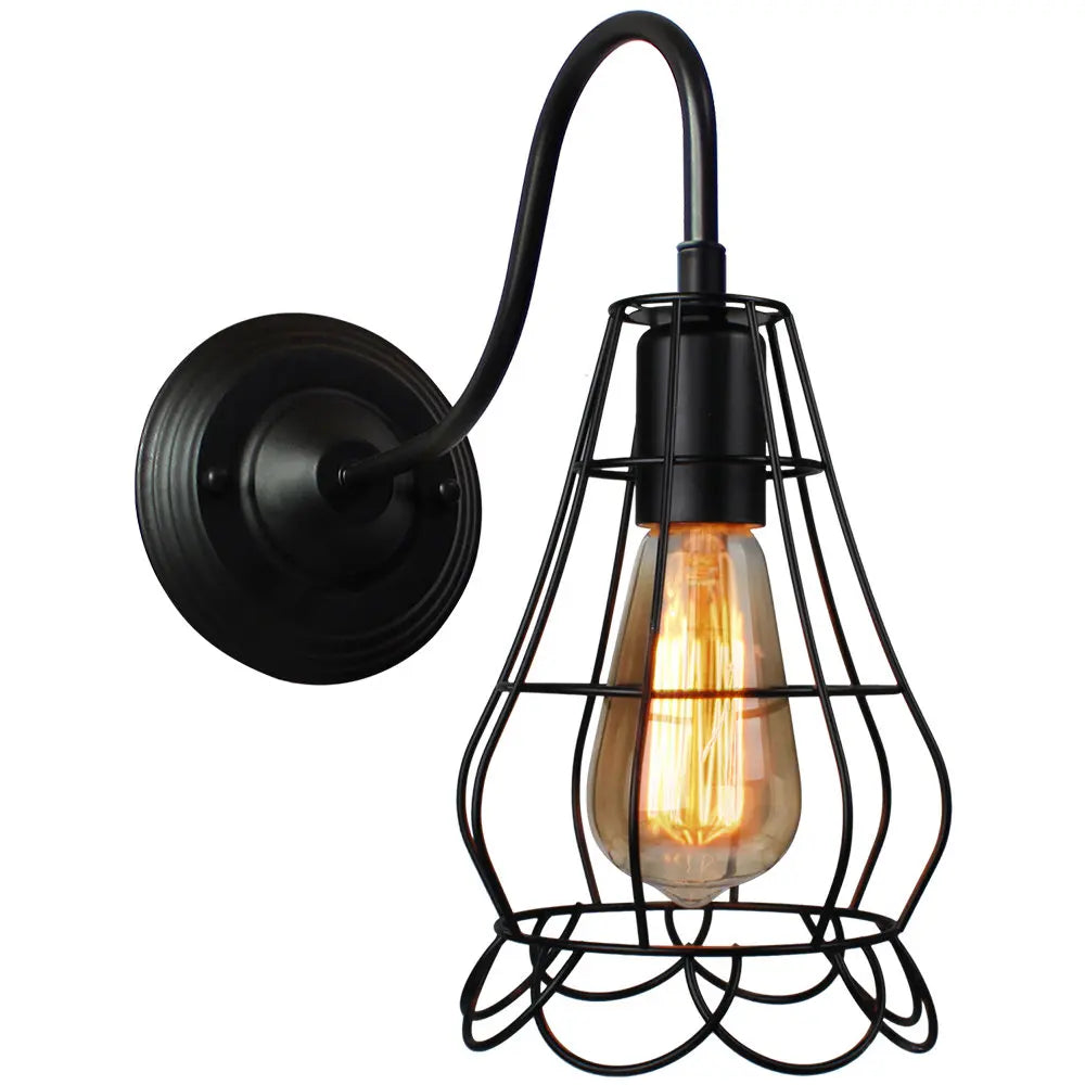Industrial Iron Wall Sconce E27 Retro Loft Vintage LED Light Fixture