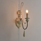 Vintage Wood Bead Wall Sconce Farmhouse Lighting