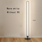 RGB LED Floor Lamp with Remote Control - Modern Minimalist Standing Light
