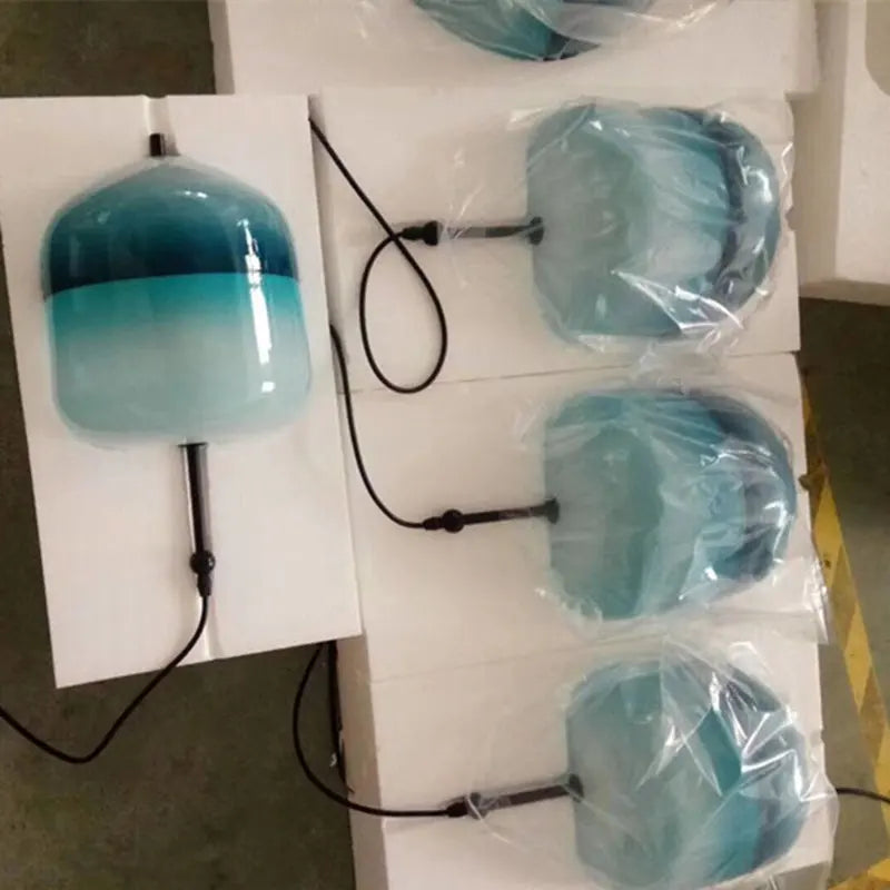 Nordic Art Venice Flow Lake Blue Glass Chandelier