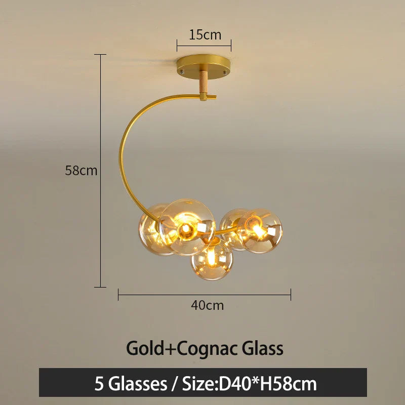 MDWELL G9 Pendant Light: Black/Gold Nordic Style Kitchen & Bedroom Hanging Lamp