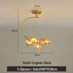 MDWELL G9 Pendant Light: Black/Gold Nordic Style Kitchen & Bedroom Hanging Lamp