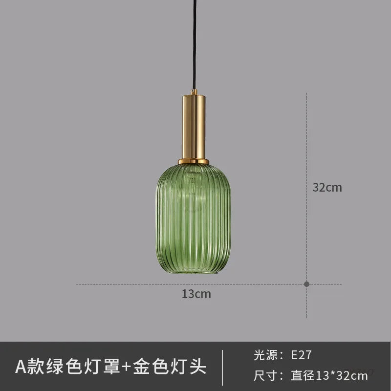 Glass Pendant Lights: Nordic Style Bedroom Kitchen Hanging Lamp