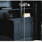 Circular Glass Lampshade Floor Lamp for Living Room Office LED Lights