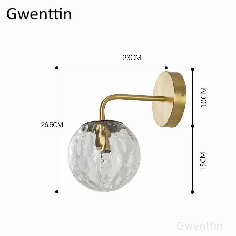 Gold Glass Ball Wall Lamp | Nordic Mirror Sconce Indoor Lighting