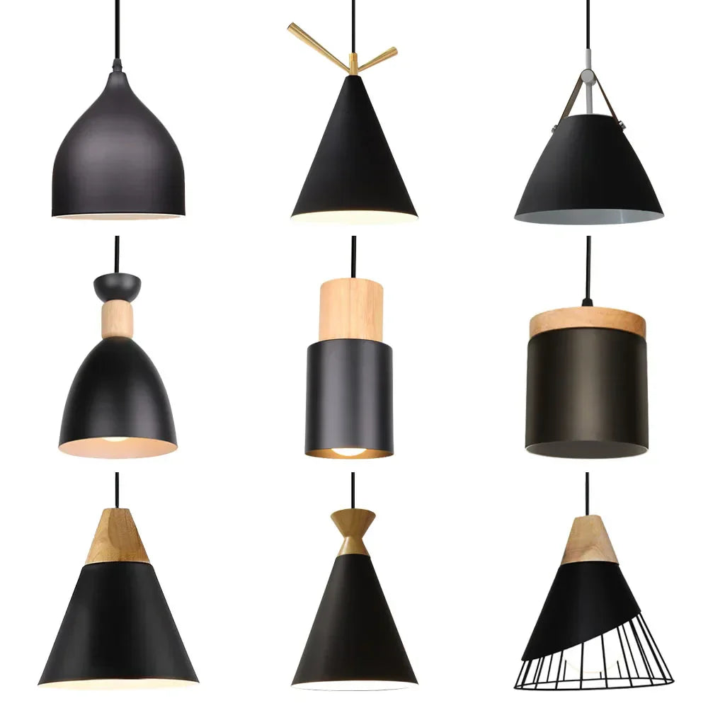 Vintage Modern Wood Pendant Lamp | Nordic Industrial LED Hanging Light
