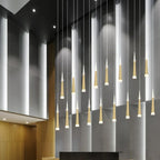 LED Chandelier Lighting for Staircase in Gold/Black/Silver/Coffe - Duplex & Villa Attic Suitable