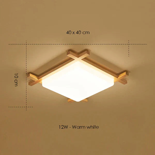 Wood Lampshades Flush Mount Ceiling Light for Living Room Bedroom