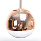 Silver Mirror Ball LED Pendant Light for Kitchen Living Room Bedroom