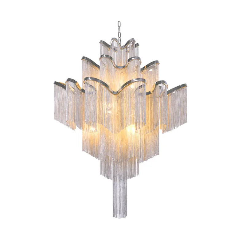 Tassel Chain LED Pendant Light - Luxury Stair Chandelier
