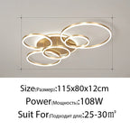 LED Rings Ceiling Chandelier for Decorative Living Room, Dimmable Indoor Lamps